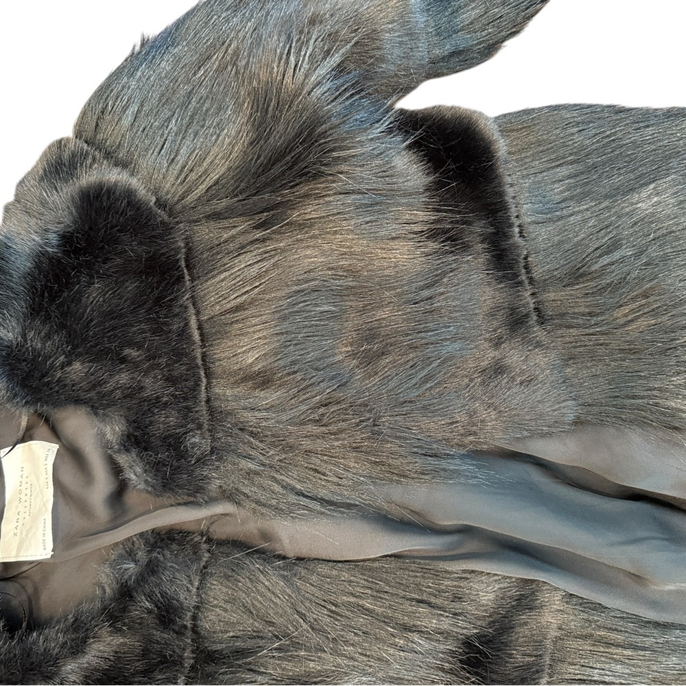 Zara Black Faux Fur Jacket - Picture 5 of 5
